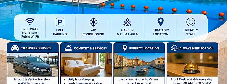 Hotel Villa Sara with pool and parking near Venice