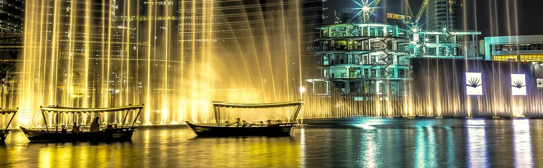 Dubai Fountain show and lake ride by traditional boat