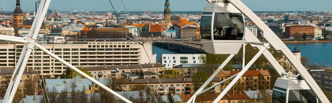 Riga Rise observation wheel with digital art gallery