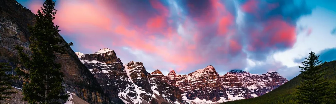 Moraine Lake Sunrise and Lake Louise from Canmore-Banff