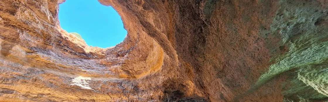 Caves in the Algarve and dolphin-watching boat tour from Albufeira