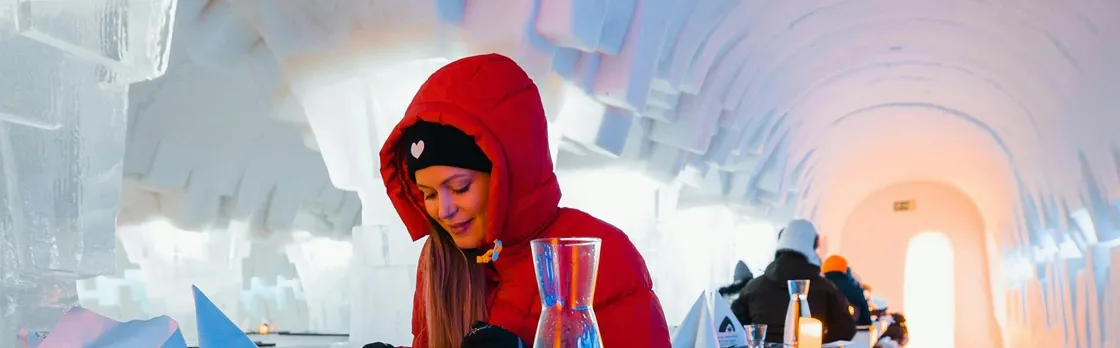 SnowHotel 3-course dinner in Rovaniemi with transfer