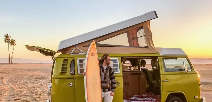 Malibu Beach Surf Tour in a Vintage VW Van