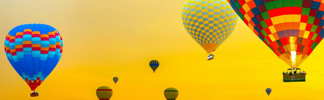 Hot air balloon flight over Cappadocia