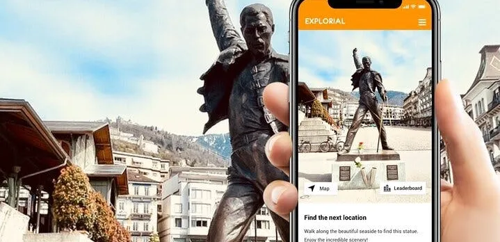 Montreux exploration walking tour with smartphone game