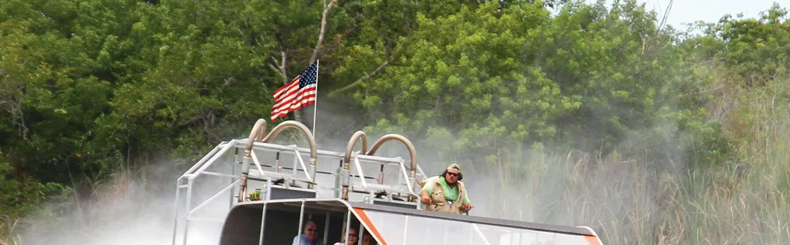 Everglades airboat ride with Biscayne Bay boat tour and transportation