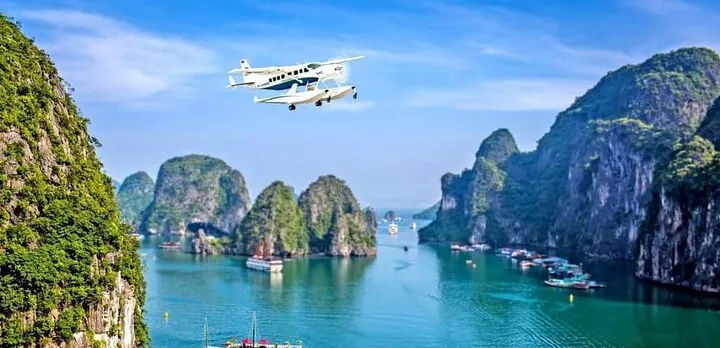 Halong Bay Sightseeing With Seaplane -A Great View of UNESCO World Heritage Site