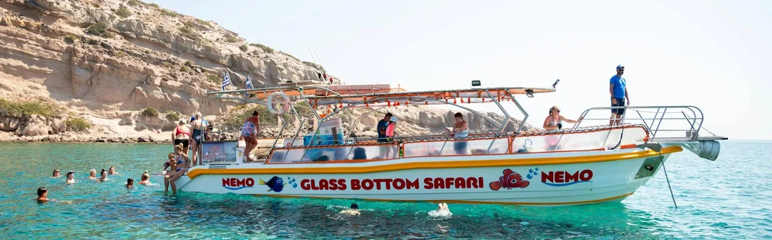 Gulf of Kefalos glass bottom boat tour with optional transfers