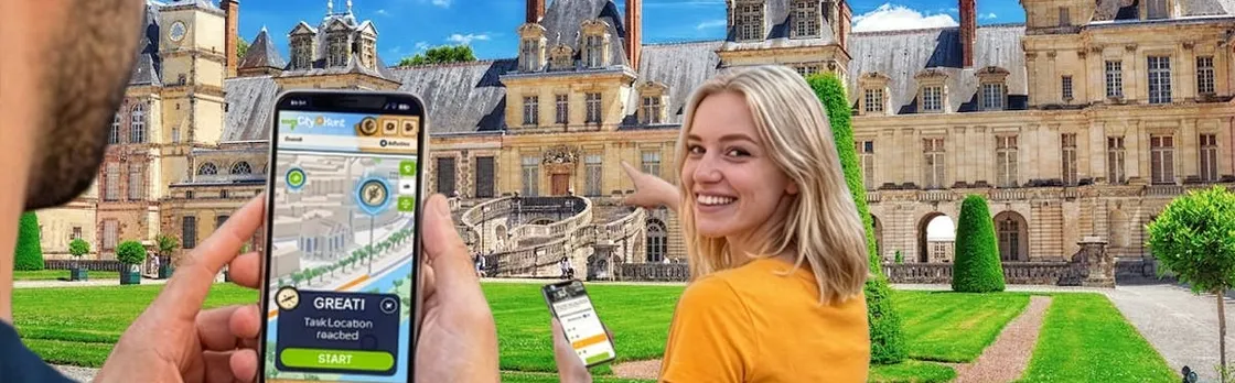 Self-guided digital scavenger hunt in Fontainebleau