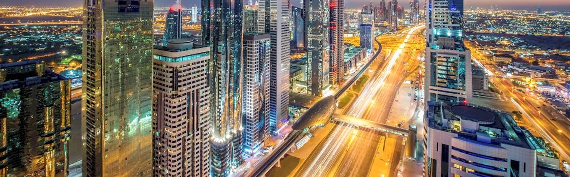 Polish tour of Dubai by night from Ras Al Khaimah with dinner cruise in Marina