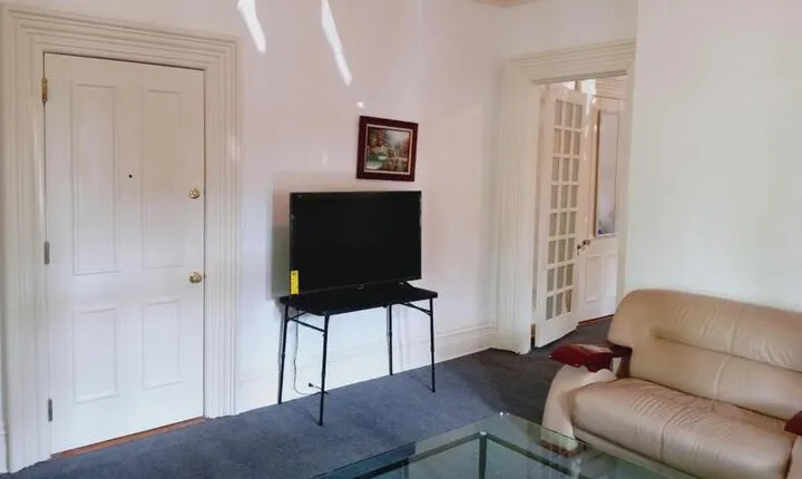 Mini Mansion Hotel near public transportation is the yellow&green house on the corner of 8th st&Madison avenue