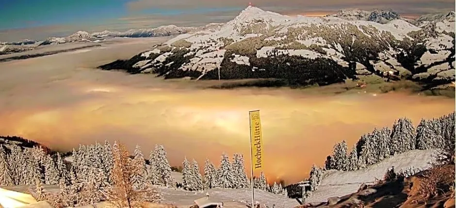 Hocheckhuette On Top of the Kitzbuehel Hahnenkamm Mountain