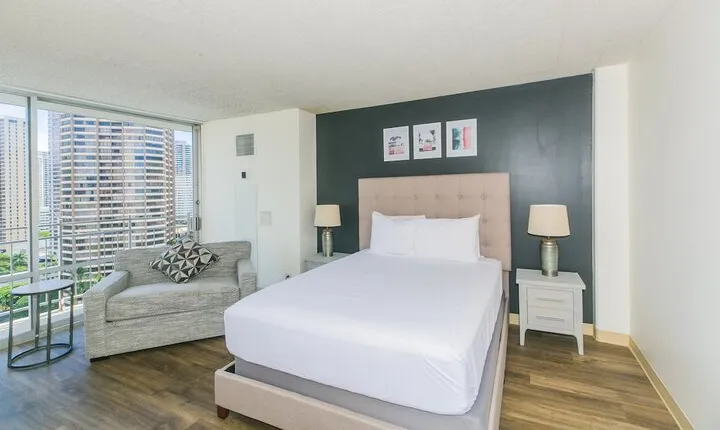 Ilikai Marina Studio City View Condos with Fully Equipped Kitchens & Free Wifi