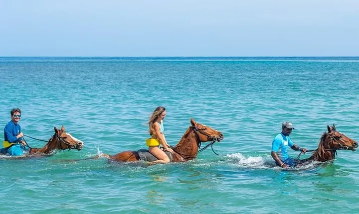 Blue Hole & Horseback Riding Tour with Transfers from Montego Bay