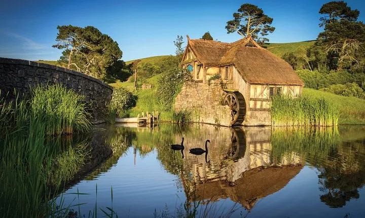Rotorua to Auckland via Hobbiton Movie Set and Waitomo Caves OneWay Private Tour