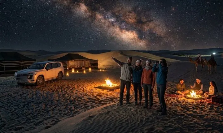 Doha Night Desert Safari: Dune Bashing, Camel Ride & Stargazing