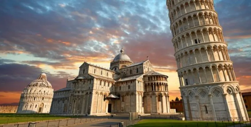 Pisa with its Unique Leaning Tower from Montecatini
