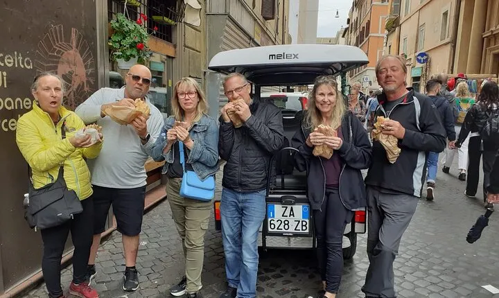 Lip smacking Rome Food Tour Experience in a Golf cart