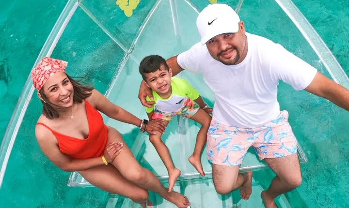 Excursion to Reefs in a transparent boat from Cancun