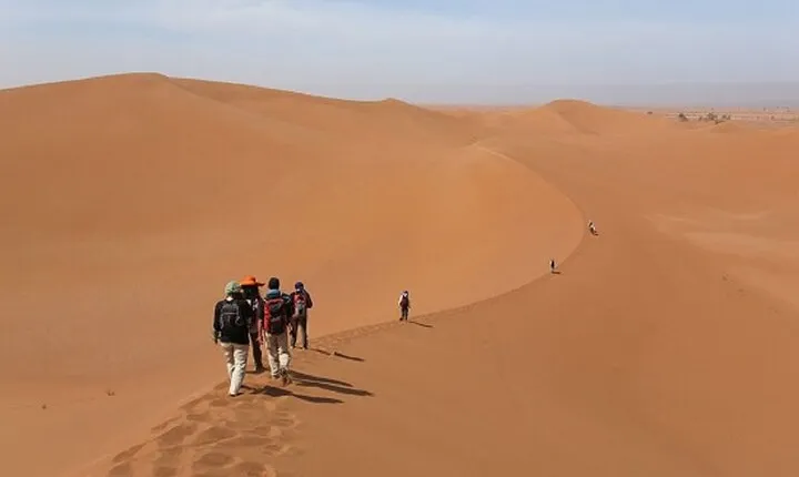 Walking Trip Sunset Into Erg Chebbi Dunes, With Local Guide.