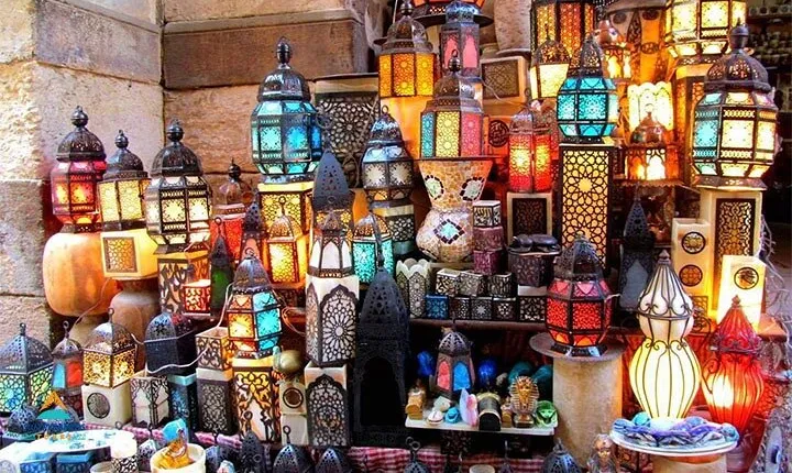 El-Moez Street and Khan Khalili Bazaar in Egypt