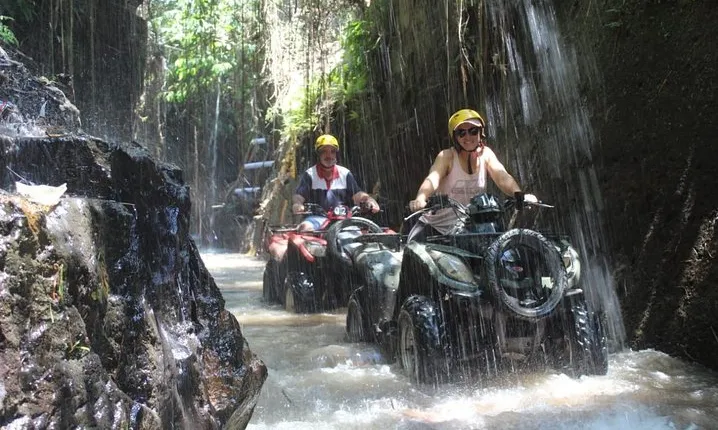 Bali Atv Riding through Cave and Waterfall