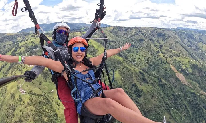 Paragliding in Medellin.