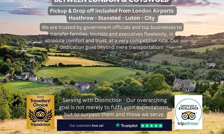Private Transfer between London to Cotswold - Meet & Greet 