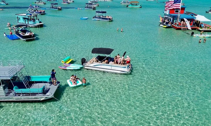 Private Crab Island Pontoon Charter with Inflatables
