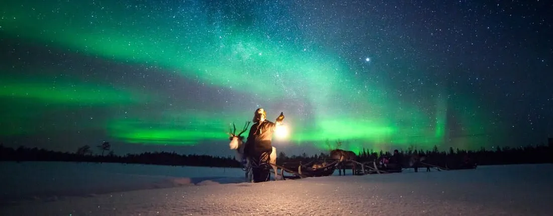 Reindeer Sami experience and northern lights