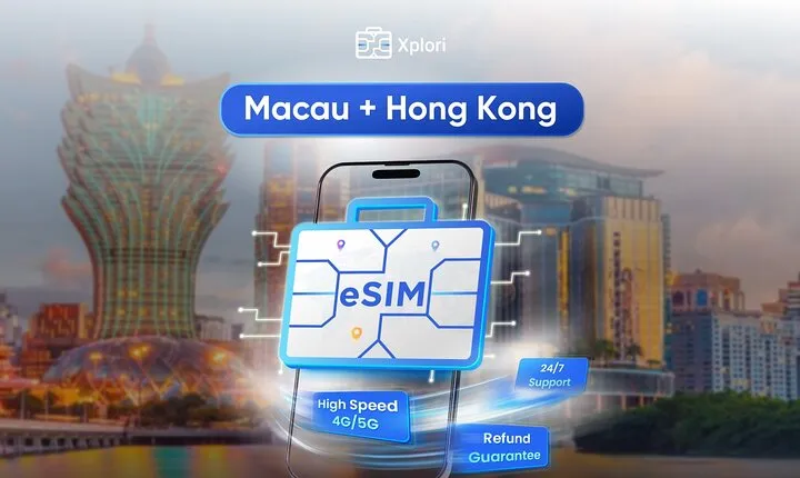 Macau and HongKong eSIM (3 to 30 Days. Up To 60GB of data)