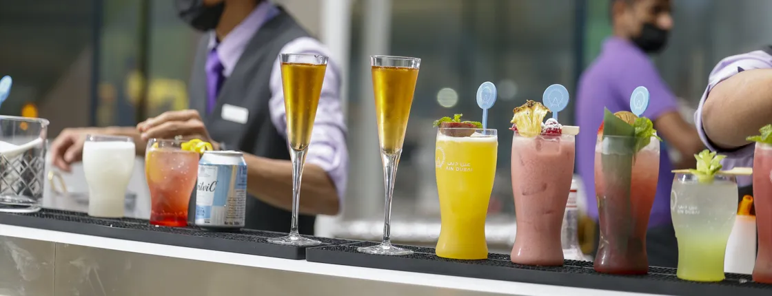 Ain Dubai premium cabin with bubbly