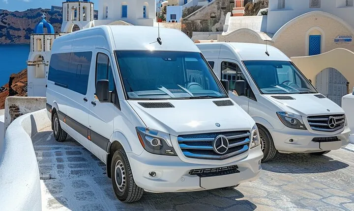 Santorini: Shuttle Bus FROM PORT To Hotels & Airport