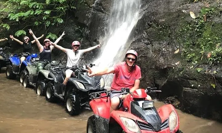 ATV Quad Bike Through Tunnel and Waterfall in Bali