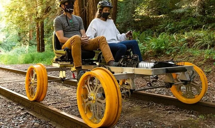 Redwoods Railbike Along Pudding Creek