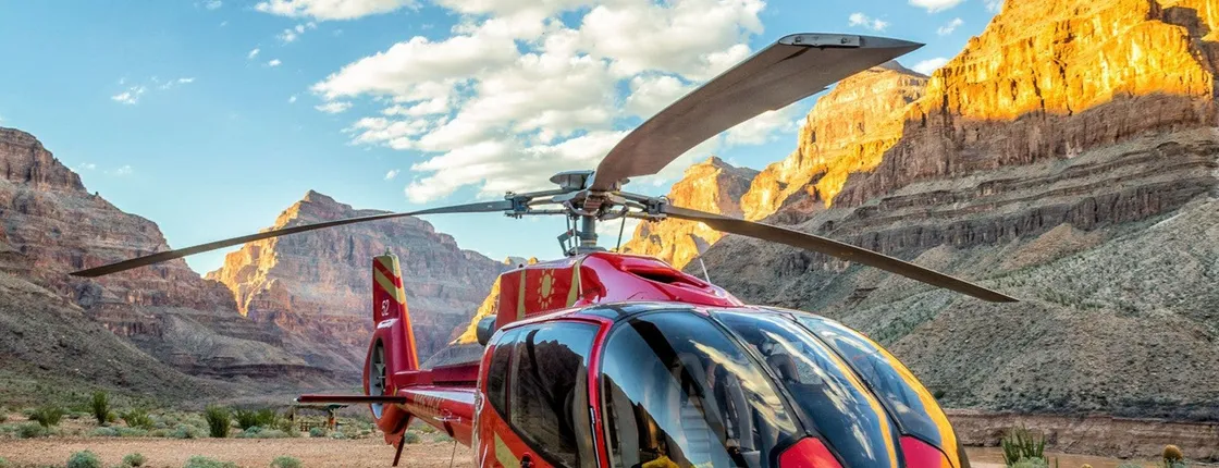 Helicopter tour to the Grand Canyon with boat ride and Skywalk tour