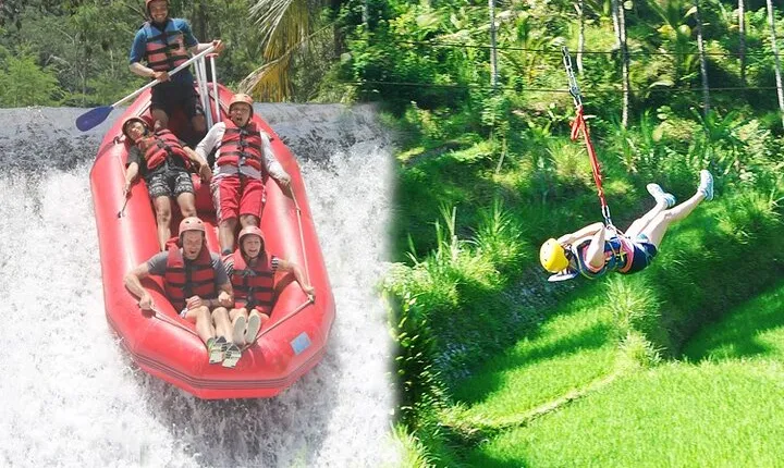 (Less Stairs) Bali Telaga Waja Rafting & Zipline -Lunch, Transfer