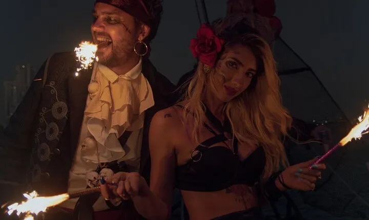 Cartagena, CO: Pirate Night Skyline Bay Tour w/ Drinks & Apps.