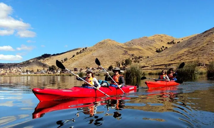 Kayak from Puno to Uros island and fast boat to Taquile
