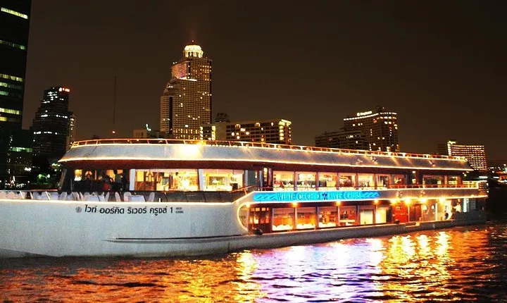 White Orchid Dinner Cruise at Bangkok with Pickup & Live Music