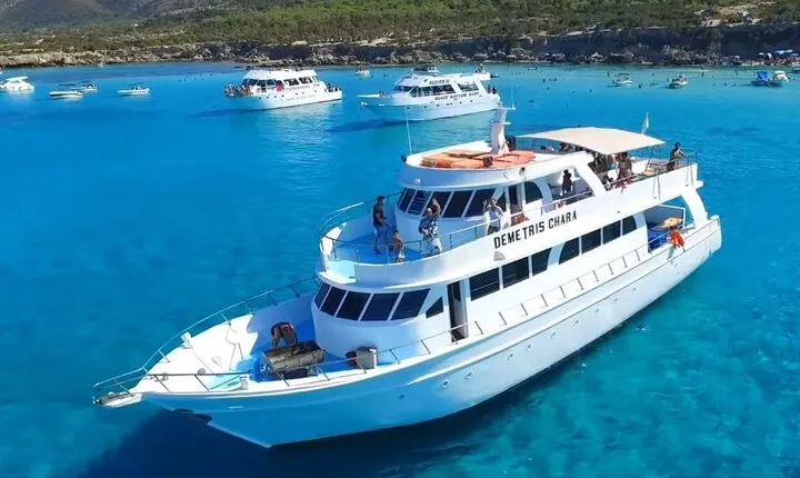 Wine testing on-board the Demetris Chara BBQ boat while visiting the Blue Lagoon