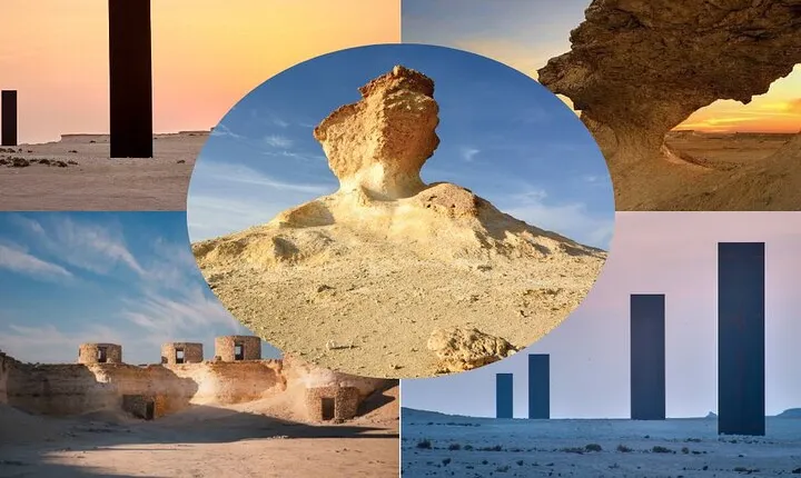 Doha West Qatar Richard Serra Sculpture, Mushroom Rock Tour
