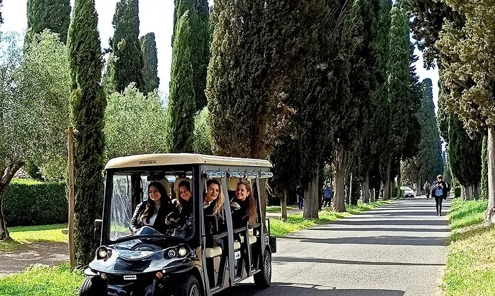 Rome: Appian Way Catacombs Guided Tour with Golf Cart Shuttle