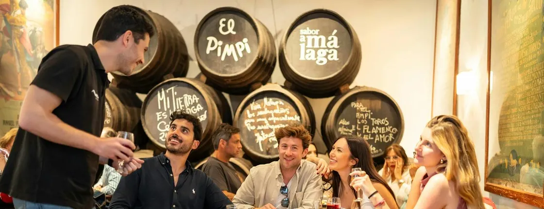 Malaga gastronomic tour with tapas, wine and rooftop access