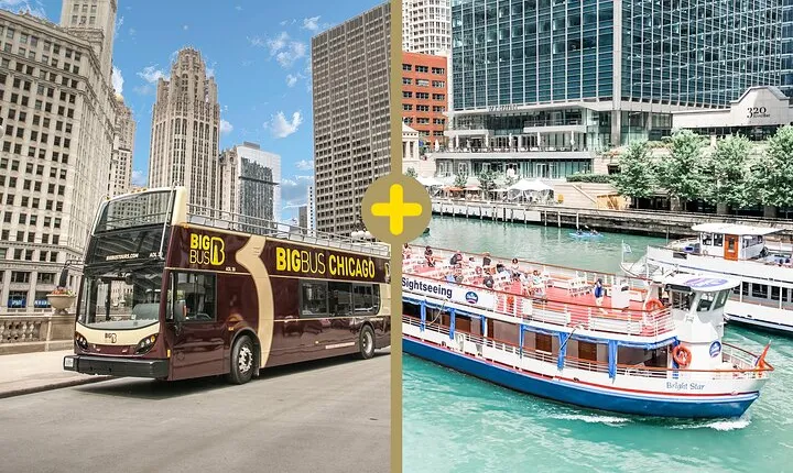 Chicago River Architecture Tour and Big Bus Hop-on Hop-off Tour