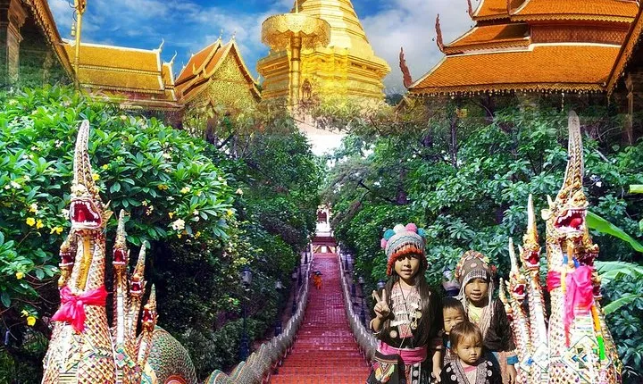 Doi Suthep Temple Visit with White Hmong Hilltribe Encounter
