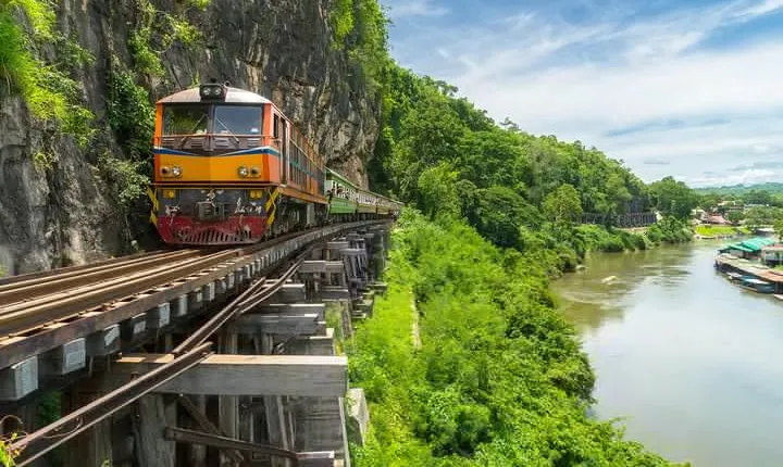 Kanchanaburi Death Railway + Guangzhou Bridge + Long Tail Boat + Old Street Classic Day Tour (Lunch included)