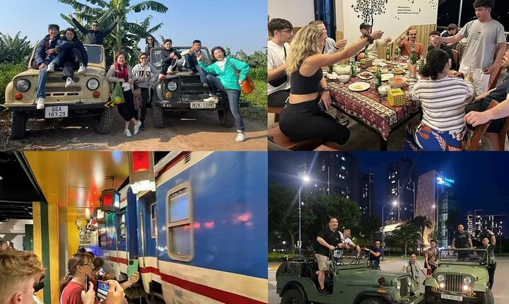 Hanoi Jeep After Dark Foodie Tour and Train Street Experience