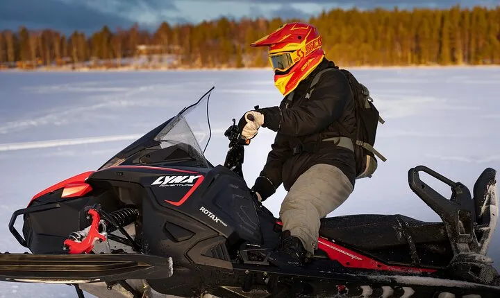 Snowmobiles and Huskies