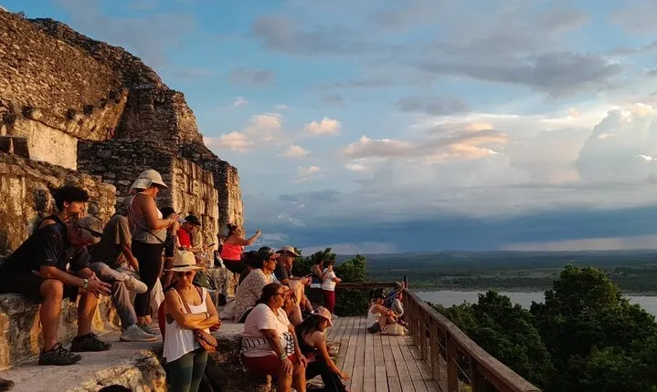 Shared Guided Sunset Tour in Yaxhá from Flores